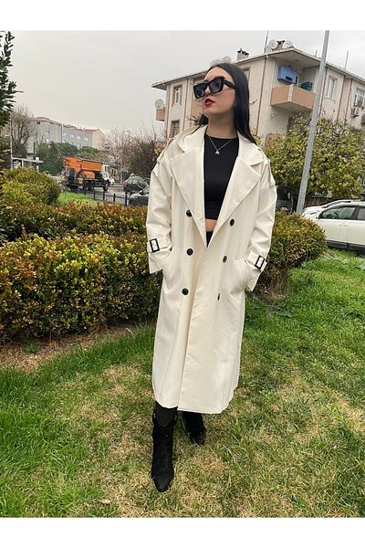 TANISA Trench lung cu detaliu cu nasturi Zora TNS-4317