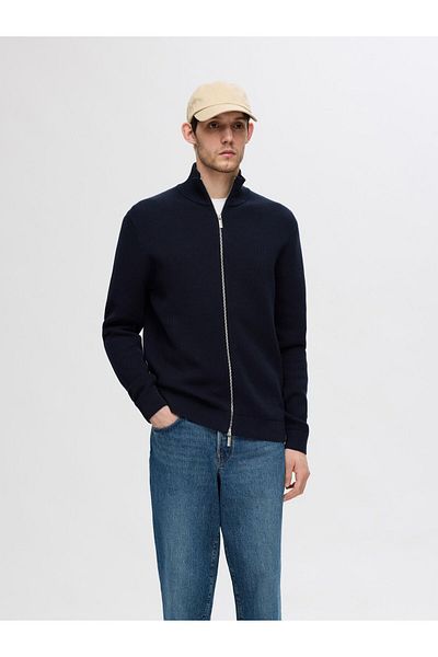 Selected Homme Strickjacke High Neck Reißverschluss