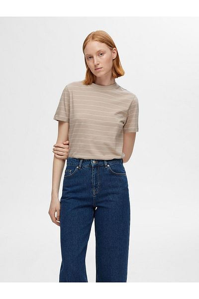 Selected Femme T-Shirt Gestreiftes Baumwoll