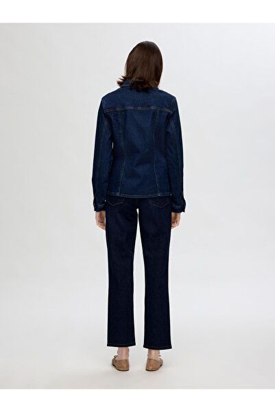 Selected Femme Straight Fit Jeans Dunkelblaue