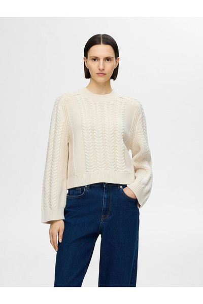 Selected Femme Pullover Zopfstrick