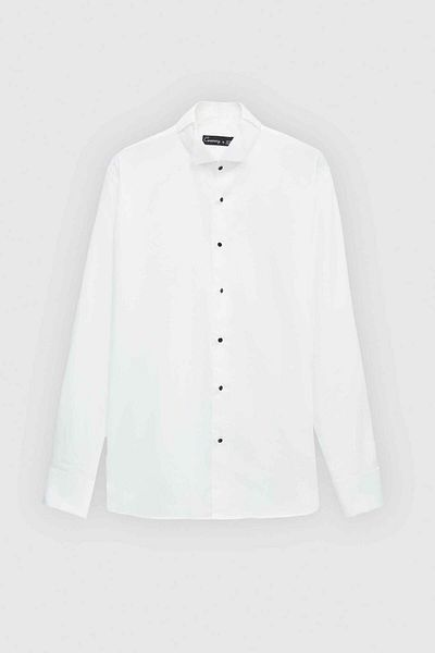 D'S Damat White Tuxedo - Ds Groom, Slim Fit, Dobby Shirt