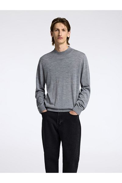 Selected Homme Mock Neck Pullover 100% Merinowoll