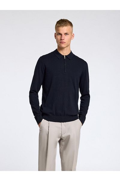 Selected Homme Langarm-Poloshirt Strick