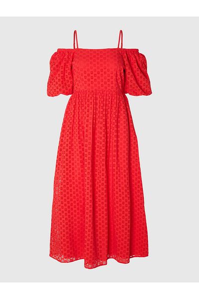 Selected Femme Maxikleid Schulterfreies