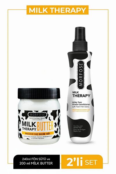 Morfose Milk Therapy Dual Phase Blow Dry Milk Miraculous Hair Care Oil Set