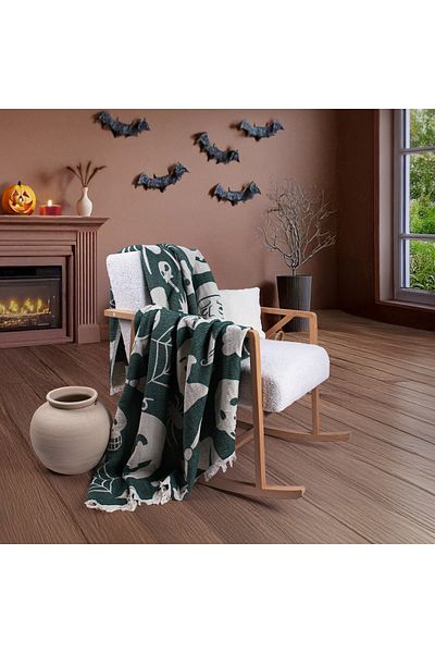 Befera Design Single 4 Layer Muslin Pique - 100% Cotton Jacquard Bedspread and Tv Blanket 140X200 Halloween