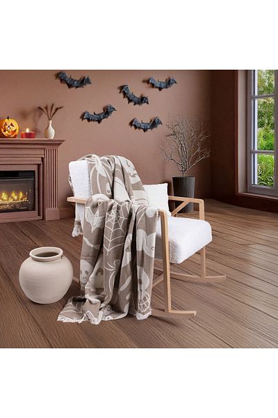 Befera Design Single 4 Layer Muslin Pique - 100% Cotton Jacquard Bedspread and Tv Blanket 140X200 Halloween