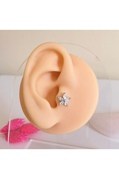 Bylin Cerrahi Çelik Helix, Tragus, Lobe Çiçek Piercing- 1 Adet