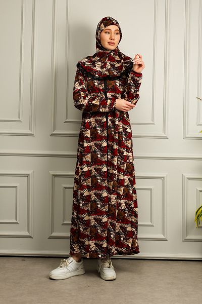 Kutay Collection Rochie de rugăciune pentru femei cu model cu turban