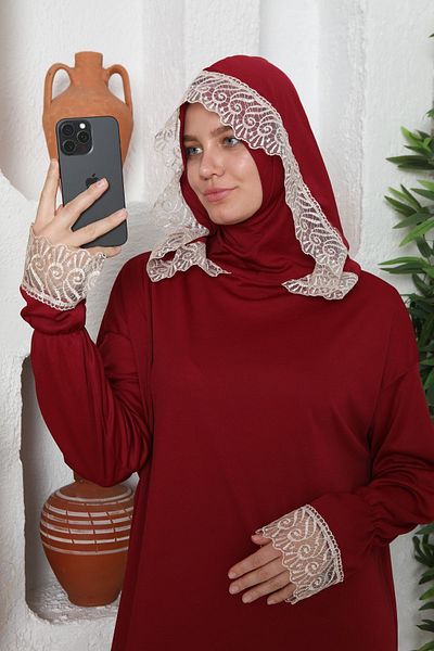 Kutay Collection Εποχιακό γυναικείο φόρεμα προσευχής με χιτζάμπ, ρούχα προσευχής κατά του ιδρώτα, ντραπέ Ferace