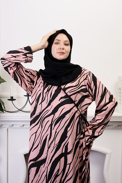 Kutay Collection Εποχιακό δεμένο γυναικείο φόρεμα προσευχής με διπλό στήθος Πρακτικό φόρεμα χιτζάμπ