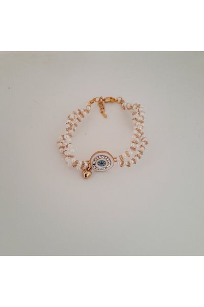 Minnoş Dükkan Evil Eye Beaded Pearl Bracelet