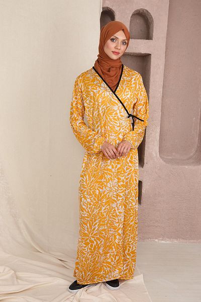 Kutay Collection Γυναικείο φόρεμα προσευχής με μοτίβο λουλουδιών