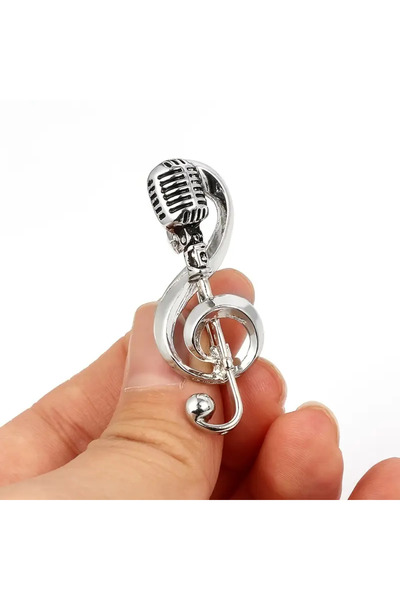 betbay Retro Müzik Sol Anahtarı Metal Broş/Yaka İğnesi-Hediyelik karton kutusuyla