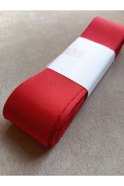 yörük tuhafiye 4 cm 10 Meters Red Grosgrain Ribbon - One Ball