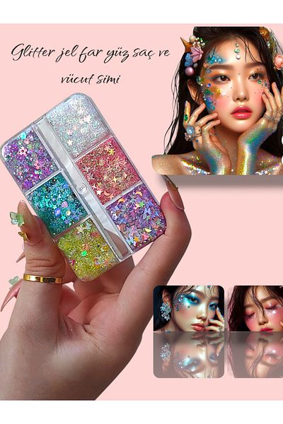 hbtasarim Easy Version Eyeshadow - Face and Hair Glitter Palette 💕