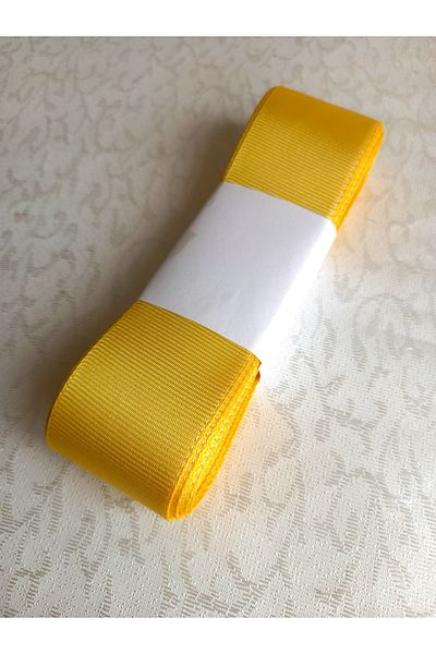 yörük tuhafiye 4 cm 10 Meters Yellow Grosgrain Ribbon - One Ball