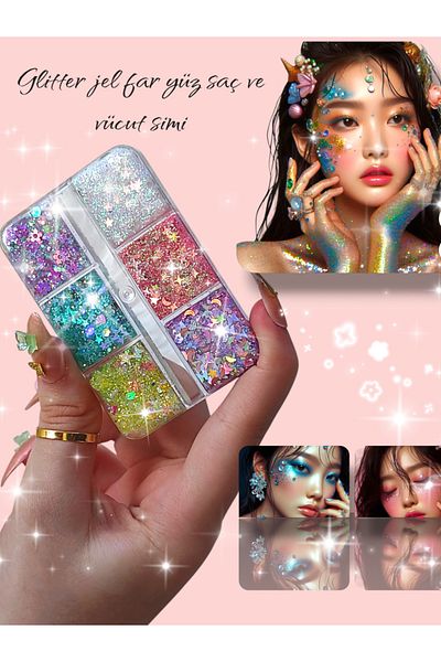 hbtasarim Easy Version Eyeshadow - Face and Hair Glitter Palette 💕