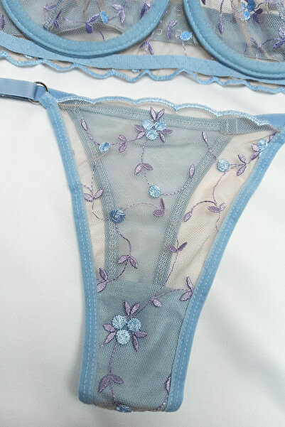 MILANOFOX Бюстгальтер з мереживною вишивкою та бантиками, комплект з трусиками (весільний набір - День закоханих - Новий рік)