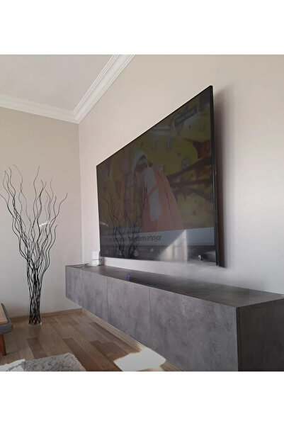 MAC DİZAYN Milas Tv Ünitesi Tv Sehpası Mdf Cement Dokulu Yüzey 240 Cm