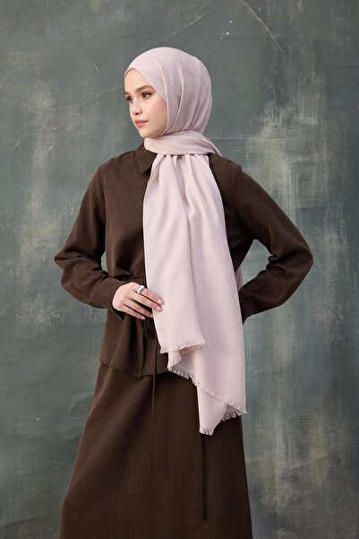 İpekhan Σάλι ζακάρ με μοτίβο σε σκόνη ροζ κυμάτων - 8010-21