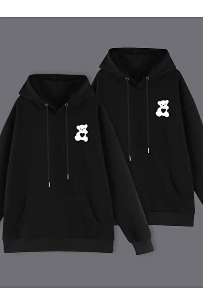 Tarzsokak Siyah Kapşonlu Sweatshirt Çift Sevgili Kombinleri Couple Clothing