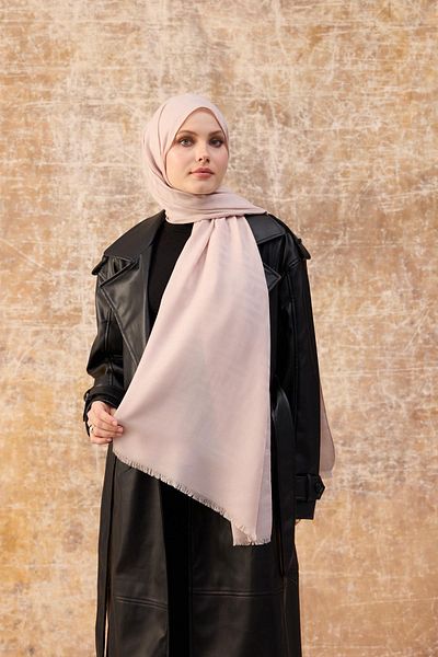 İpekhan Fendi Pattern Βαμβακερό Ζακάρ Σάλι Dust Pink 8009-21