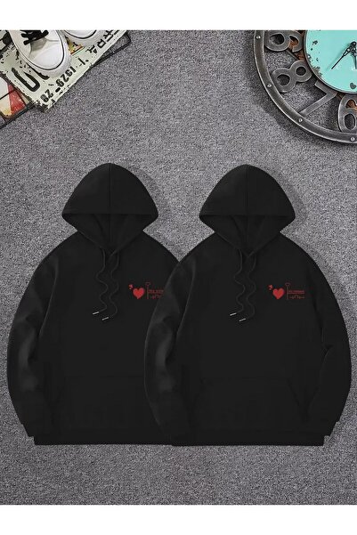 Tarzsokak Siyah Kapşonlu Sweatshirt Çift Sevgili Kombinleri Couple Clothing