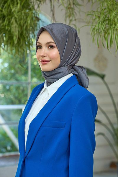 İpekhan Μεταξωτό κασκόλ Anthracite Voile - Απλό σχέδιο, Voile 10100-03