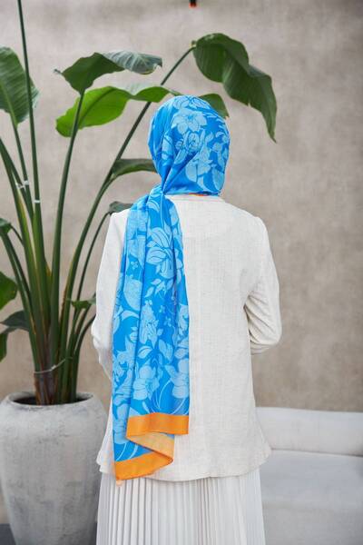 İpekhan Şal moale Nature Fulya Blue Altuni 3041-03