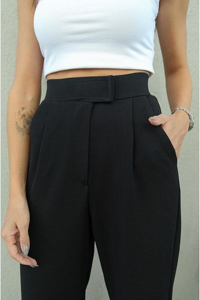 ByMisa Store Black Velcro Palazzo Trousers