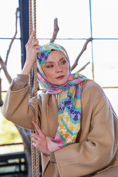İpekhan Μαλακό σάλι Boheme - Candy Pink Altuni 3043-12