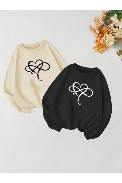 Tarzsokak الملونة طاقم الرقبة البلوز زوجين عاشق مجموعات زوجين الملابس