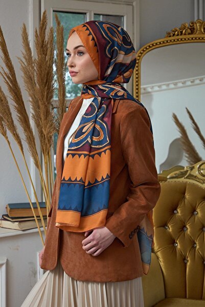 İpekhan Summer Sparkle Collection Μαλακό σάλι Πορτοκαλί Claret Red 3045-10