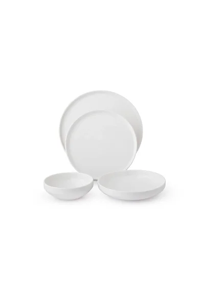 Dania Luxury 16 Piece Plain Round White Porcelain Dinner Set