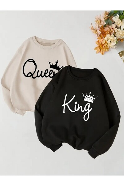 Tarzsokak الملونة طاقم الرقبة البلوز زوجين عاشق مجموعات زوجين الملابس