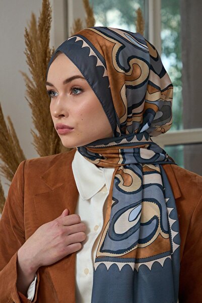 İpekhan Summer Sparkle Collection Μαλακό Σάλι Καφέ Ανθρακί 3045-13