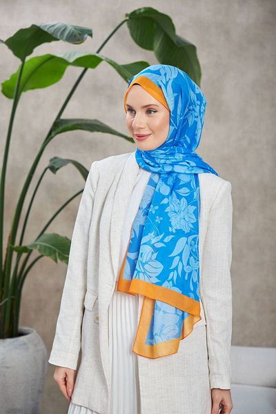 İpekhan Şal moale Nature Fulya Blue Altuni 3041-03