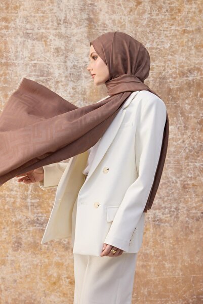 İpekhan Σάλι Fendi Pattern Cotton Jacquard Dark Dusty Rose 8009-19