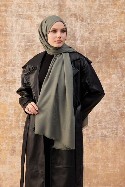 İpekhan Fendi Pattern Βαμβακερό Ζακάρ Σάλι Φύκια 8009-14