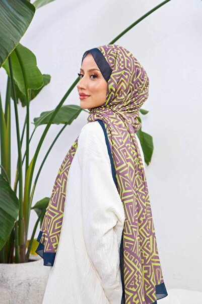 İpekhan Colorday Pure Soft Shawl Plum Green 3040-02