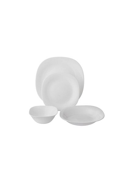 Dania Arcopal Luxury White Square Dinner Set 24 Pieces 6 Persons