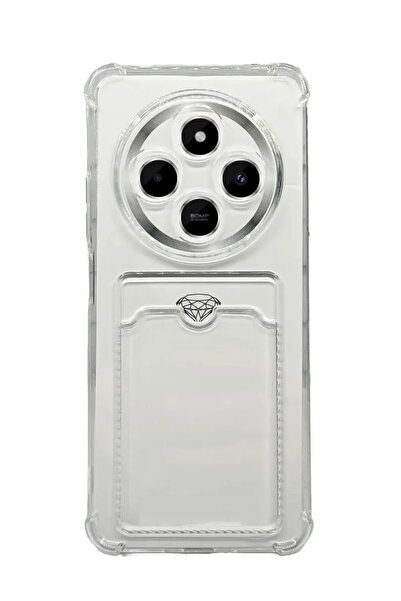 Newon حافظة هاتف شاومي ريدمي 14C شفافة مع حامل بطاقة