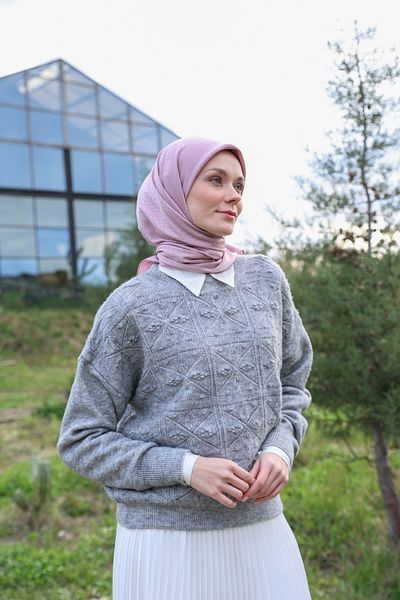 İpekhan Κασκόλ Celina Jacquard Απαλό Ροζ 9902-17