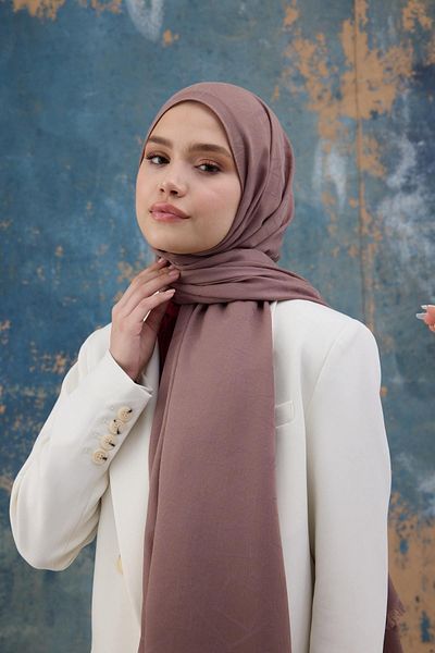 İpekhan Τετράγωνο σχέδιο Βαμβακερό Ζακάρ Σάλι Dusty Rose 8012-01