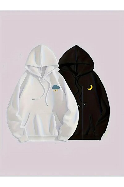 Tarzsokak Beyaz Kapşonlu Sweatshirt Çift Sevgili Kombinleri Couple Clothing