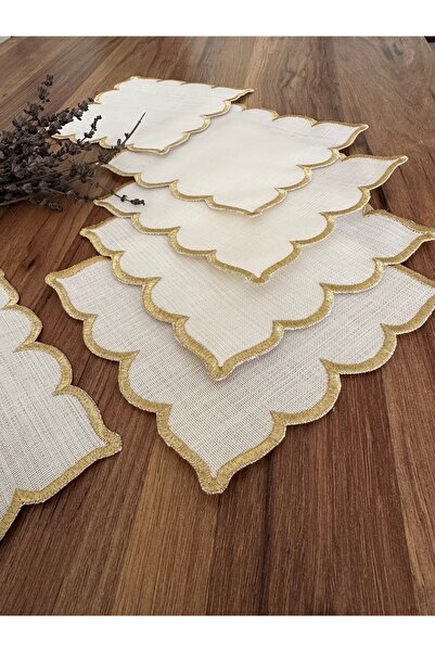 NURHAN HOME COLLECTION 6 Adet Kubbe Desenli Kokteyl Sunum Peçetesi