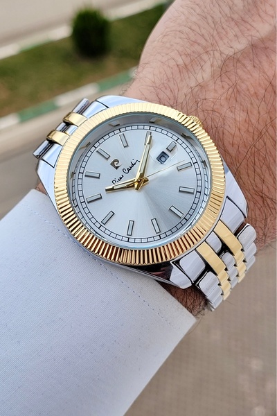 Pierre Cardin Sarı Gümüş Renk 24 Ay Garantili 44 mm Erkek Kol Saati