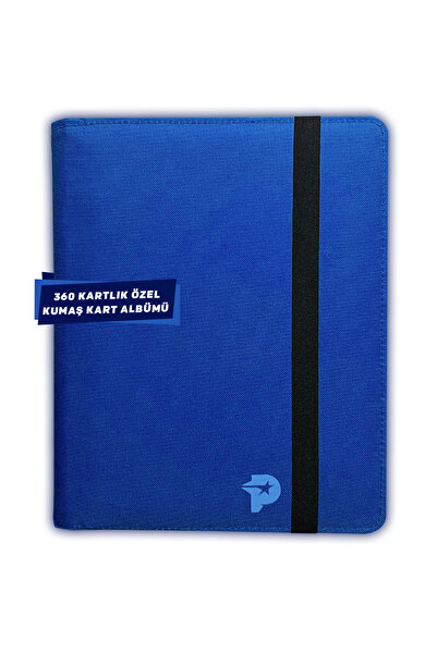 Pokscard MAVİ KUMAŞ KART ALBÜMÜ 360 KARTLIK ( POKEMON - FUTBOLCU - PANİNİ - YUGİOH VB. )